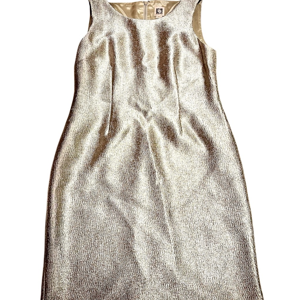 Anne Klein gold sheath dress 6P